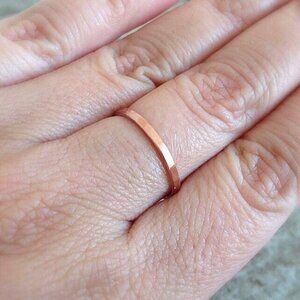 Brushed Solid Raw Copper Ring Band Stacking Ring UNSEALED UNCOATED - Unisex